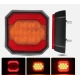 Lampa LED spate auto 12V/24V Stop + Pozitie design patrat lumina rosie si portocalie