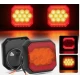 Lampa LED spate auto 12V/24V Stop + Pozitie design patrat lumina rosie si portocalie