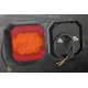 Lampa LED spate auto 12V/24V Stop + Pozitie design patrat lumina rosie si portocalie