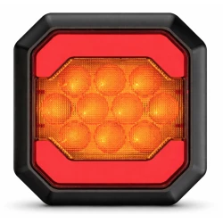 Lampa LED spate auto 12V/24V Stop + Pozitie design patrat lumina rosie si portocalie