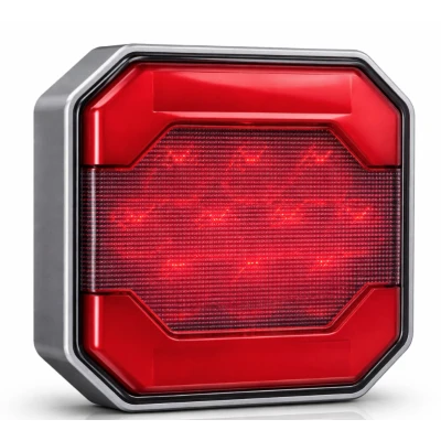 Set 2 Lampi LED Stop Auto Patrate 12V/24V stop pozitie si Frana design modern pentru remorca / camion