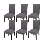 Set 6 huse pentru scaun cu centura elastica GRI INCHIS