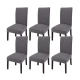 Set 6 huse pentru scaun cu centura elastica GRI INCHIS