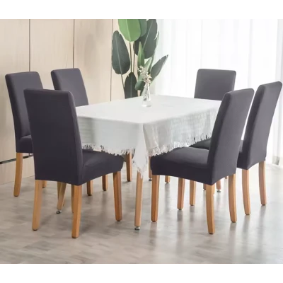 Set 6 huse pentru scaun cu centura elastica GRI INCHIS
