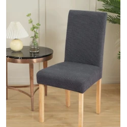 Set 6 huse pentru scaun cu centura elastica GRI INCHIS