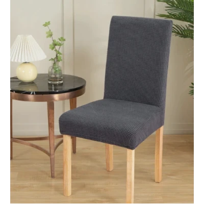 Set 6 huse pentru scaun cu centura elastica GRI INCHIS