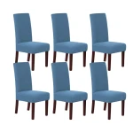 Set 6 huse pentru scaun cu centura elastica ALBASTRU DESCHIS