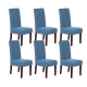 Set 6 huse pentru scaun cu centura elastica ALBASTRU DESCHIS
