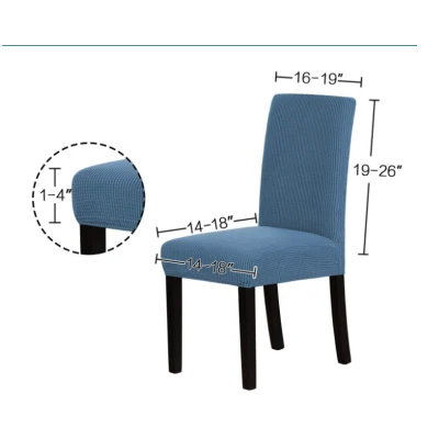 Set 6 huse pentru scaun cu centura elastica ALBASTRU DESCHIS