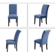 Set 6 huse pentru scaun cu centura elastica ALBASTRU DESCHIS