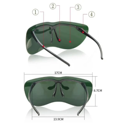 Ochelari de protectie panoramica cu vizor verde protectie UV design ergonomic pentru lucru