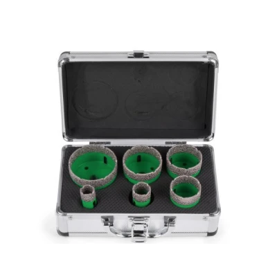 UB Set 6 carote diamantate pentru gresie marmura de la 20 la 68 mm prindere M14 umed sau uscat cutie depozitare