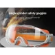 Ochelari de protectie cu banda elastica lentila transparenta anti impact pentru constructii bricolaj si atelier PORTOCALIU