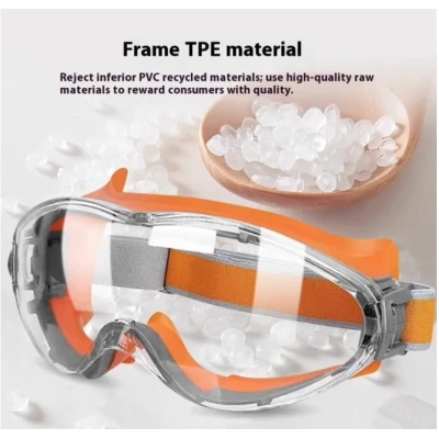 Ochelari de protectie cu banda elastica lentila transparenta anti impact pentru constructii bricolaj si atelier PORTOCALIU