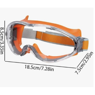 Ochelari de protectie cu banda elastica lentila transparenta anti impact pentru constructii bricolaj si atelier PORTOCALIU