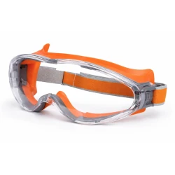 Ochelari de protectie cu banda elastica lentila transparenta anti impact pentru constructii bricolaj si atelier PORTOCALIU