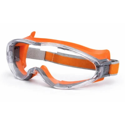 Ochelari de protectie cu banda elastica lentila transparenta anti impact pentru constructii bricolaj si atelier PORTOCALIU