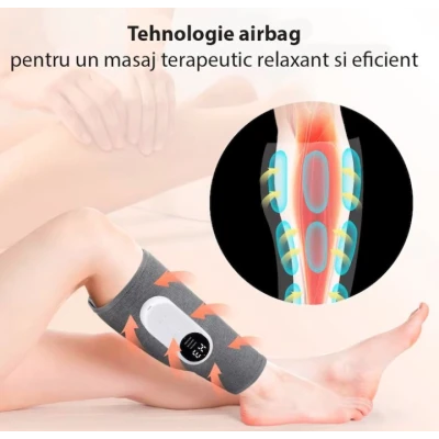 Aparat de masaj pentru picioare electric cu 3 niveluri de intensitate design ajustabil cu incalzire