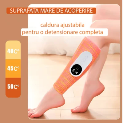 Aparat de masaj pentru picioare electric cu 3 niveluri de intensitate design ajustabil cu incalzire