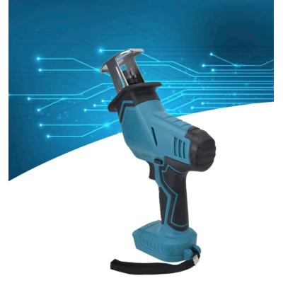 Fierastrau electric tip sabie cu 2 acumulatori 4 panze pentru multiple materiale albastru