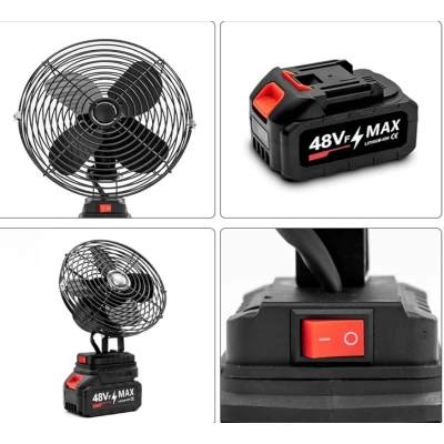 Ventilator portabil pentru camping 3 viteze cu acumulator 48V