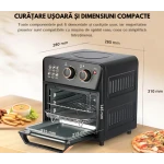 Friteuza cu aer cald retro 1360W capacitate 12L cu geam transparent