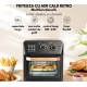 Friteuza cu aer cald retro 1360W capacitate 12L cu geam transparent
