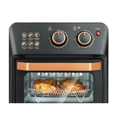 Friteuza cu aer cald retro 1360W capacitate 12L cu geam transparent