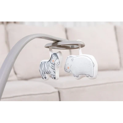 Balansoar copii electric 3 in 1 cu plasa tantari perna deteasabila jucarii incluse bluetooth USB telecomanda