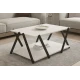 Masuta de cafea moderna cu polita depozitare design minimalist picioare in X GOLD