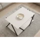 Masuta de cafea moderna cu polita depozitare design minimalist picioare in X GOLD