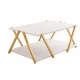 Masuta de cafea moderna cu polita depozitare design minimalist picioare in X GOLD