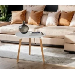 Masuta de cafea pentru living Rotunda MDF Alb 80 x 74cm