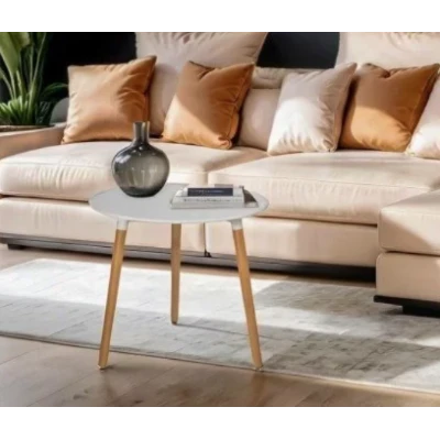 Masuta de cafea pentru living Rotunda MDF Alb 80 x 74cm