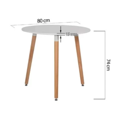 Masuta de cafea pentru living Rotunda MDF Alb 80 x 74cm