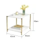 Masuta de cafea moderna cu blat tip marmura si cadru auriu 40 x 40 x 43cm