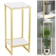 Suport decorativ pentru flori cu 2 niveluri cadru metalic auriu si polite tip marmura