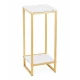 Suport decorativ pentru flori cu 2 niveluri cadru metalic auriu si polite tip marmura