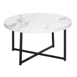 Masuta de cafea rotunda MDF/Metal 80x45 cm Alb