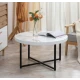 Masuta de cafea rotunda MDF/Metal 80x45 cm Alb
