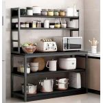 Etajera multifunctionala pentru bucatarie 120x35x158 cm NEAGRA