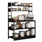 Etajera multifunctionala pentru bucatarie 120x35x158 cm NEAGRA