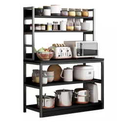 Etajera multifunctionala pentru bucatarie 120x35x158 cm NEAGRA