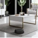 RESIGILAT Masuta cafea alb si auriu din PAL/metal 90x60x40 cm URME USOARE