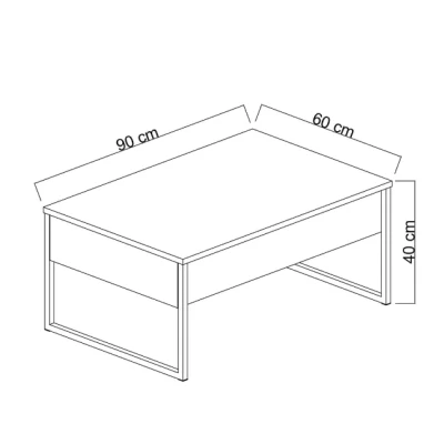 RESIGILAT Masuta cafea alb si auriu din PAL/metal 90x60x40 cm URME USOARE