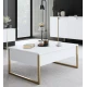 RESIGILAT Masuta cafea alb si auriu din PAL/metal 90x60x40 cm URME USOARE