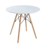 Masa bucatarie moderna rotunda alba blat MDF 90cm