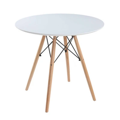 Masa bucatarie moderna rotunda alba blat MDF 90cm