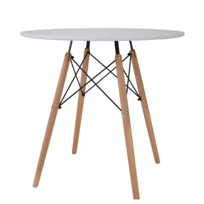 Masa bucatarie moderna rotunda alba blat MDF 90cm