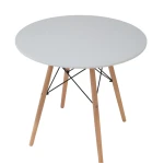 Masa bucatarie moderna rotunda alba blat MDF 90cm